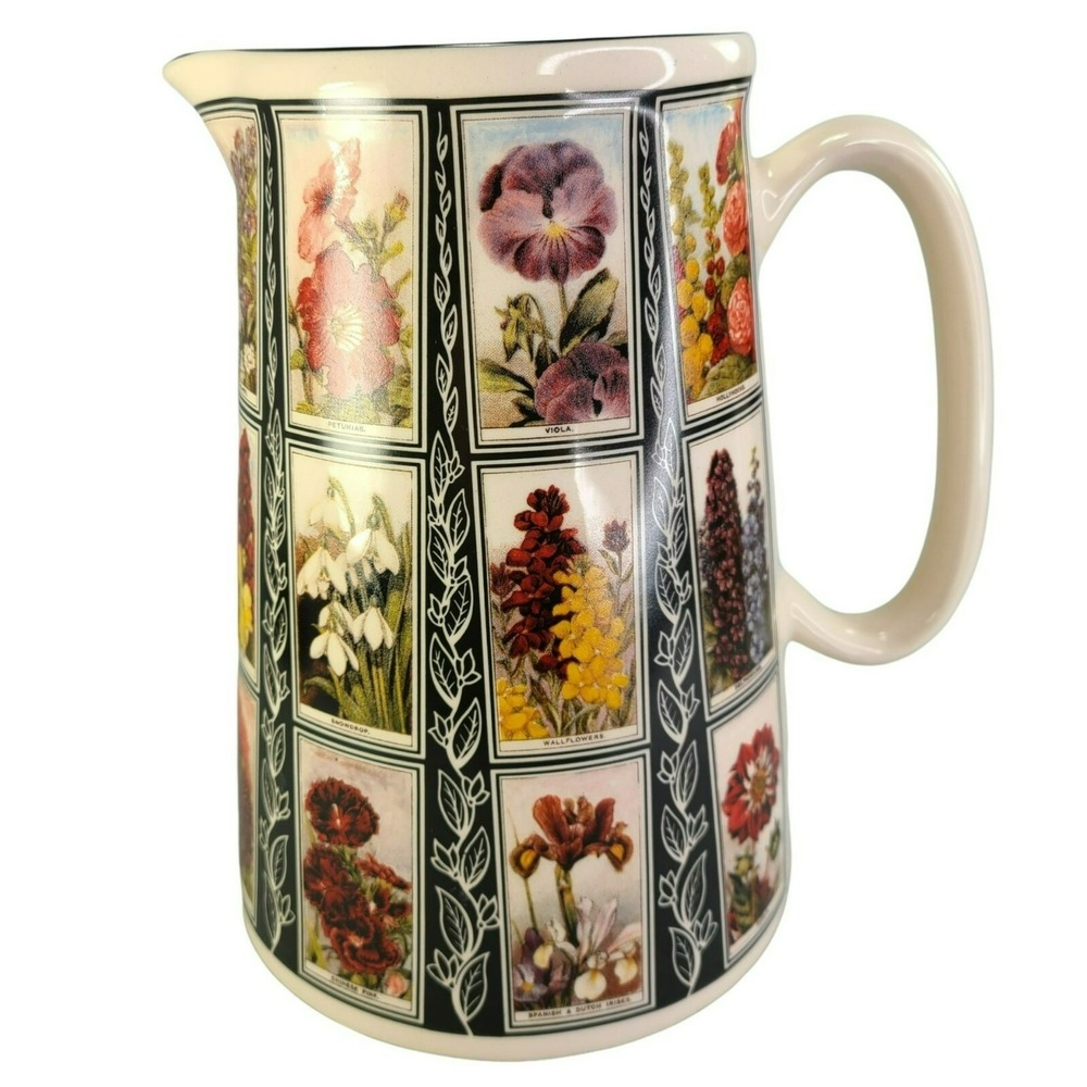 Amberglade Derbyshire Pitcher Vase Jug Cottage Garden Seed Packet‎ Eng Vtg READ